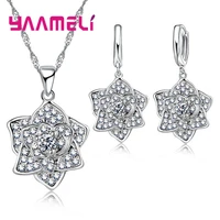 925 sterling silver necklaceearrings set natural garden sweet style flower stamen modeling for girlfriend gift
