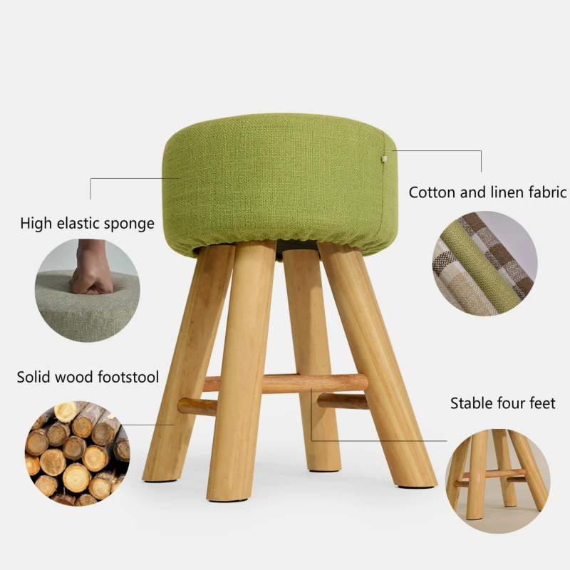 Утолщенный и устойчивый деревянный стул тканевый сиденье моющийся