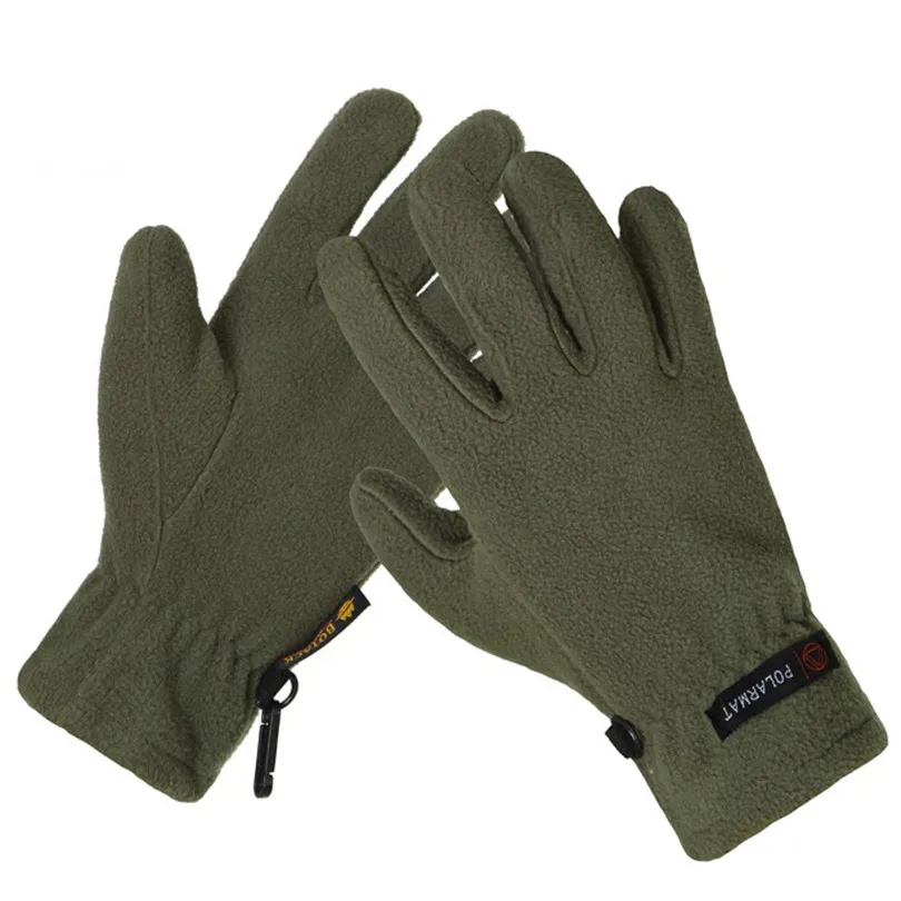 GA095 Army green VISNXGI высокое качество Осень Зима теплые флисовые перчатки термальные Wincey морозостойкие горные охотничьи перчатки для мужчин и женщин M-XL - Цвет: GA095 Army green