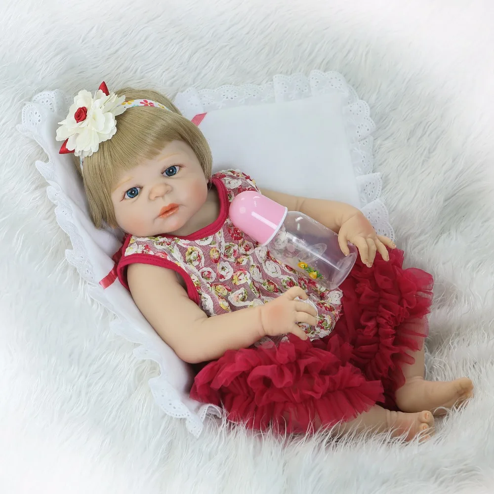 Bebely reborn 55 см полный Силиконовый baby girl куклы ручной работы игрушки детские для
