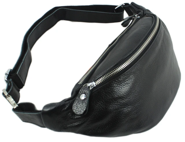 Fashion Genuine Leather waist bag for men fanny pack Leather belt bag waist pack bum bag money belt waist pouch molle pochete 2