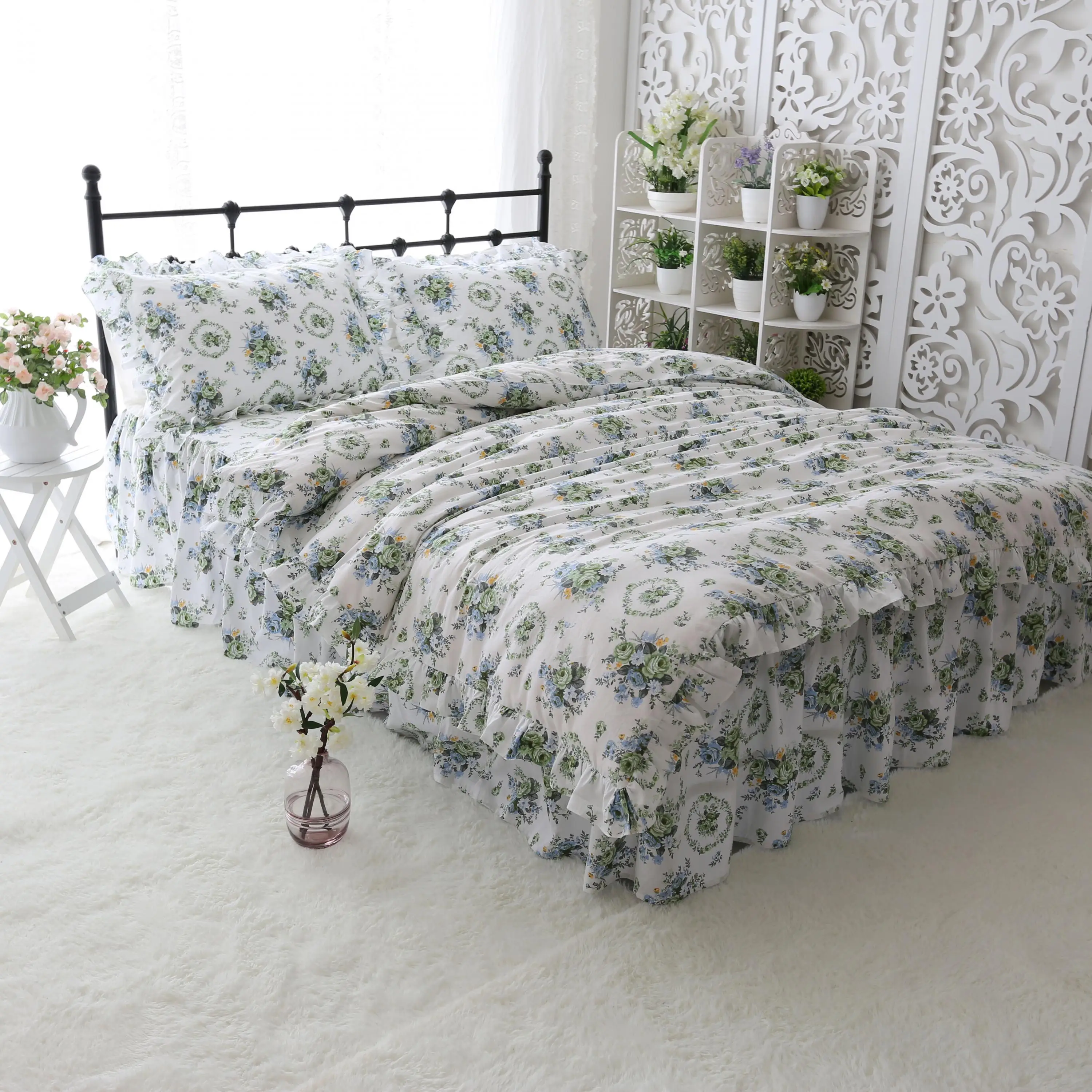 Набор пододеяльников с цветочным принтом винтажный комплект постельного белья