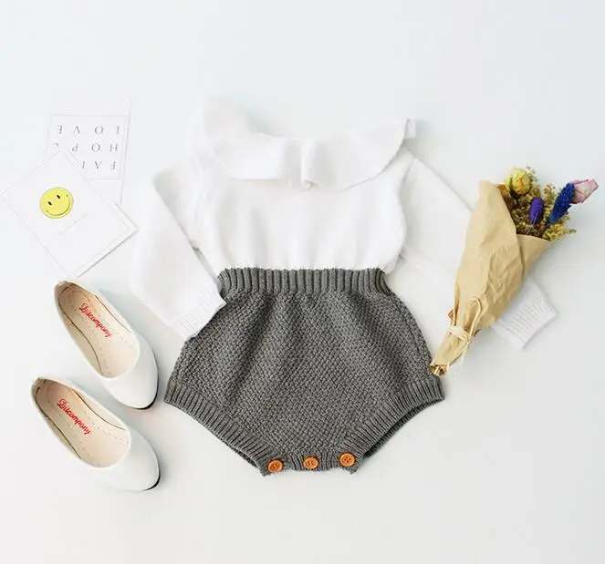 Оптовая продажа 4 шт./лот комбинезон для девочек детская одежда белый серый с