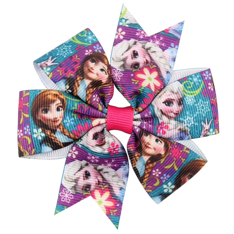 2 pcsDisney мультфильм замороженная заколка для детей девочка подарок на день рождения бант аксессуары Эльза Принцесса Кукла леди голова носить косметическая игрушка - Цвет: Белый