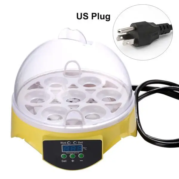 Инкубатор для яиц цифровой мини-инкубатор 7 куриных уток с вилкой Стандарта США |