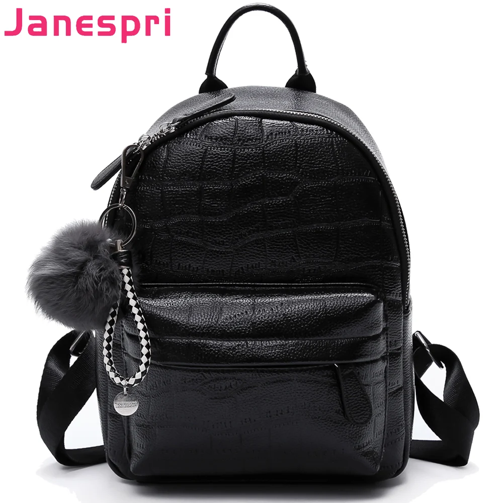 JANESPRI 2018 каменный женский кожаный рюкзак мини с кисточками Женский PU для девочек