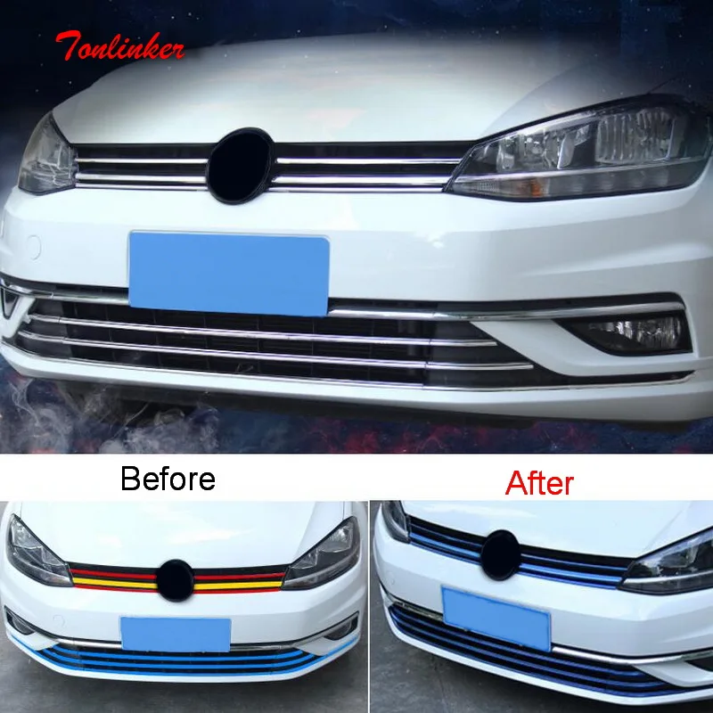 Tonlinker наклейка для VW GOLF, автомобильный Стайлинг, 4/6 шт., нержавеющая сталь, внешний вид, Модифицированная гоночная решетка, наклейка s