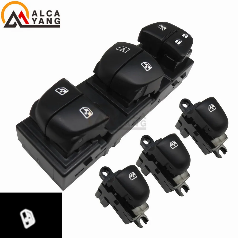 1 set White 1 комплект/4 шт. красный/белый/голубой светильник для Nissan Qashqai/Altima/Sylphy/Tiida/X-Trail выключатель питания стеклоподъемника/единый переключатель подъемников окон - Цвет: 1 set White