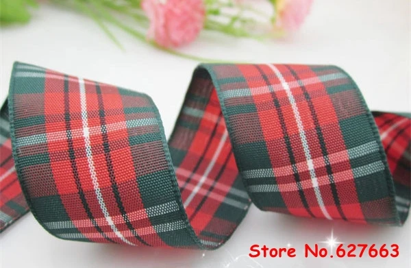 

1"(25mm) width polyester scottish tartan plaid ribbon DIY hair bow accessories