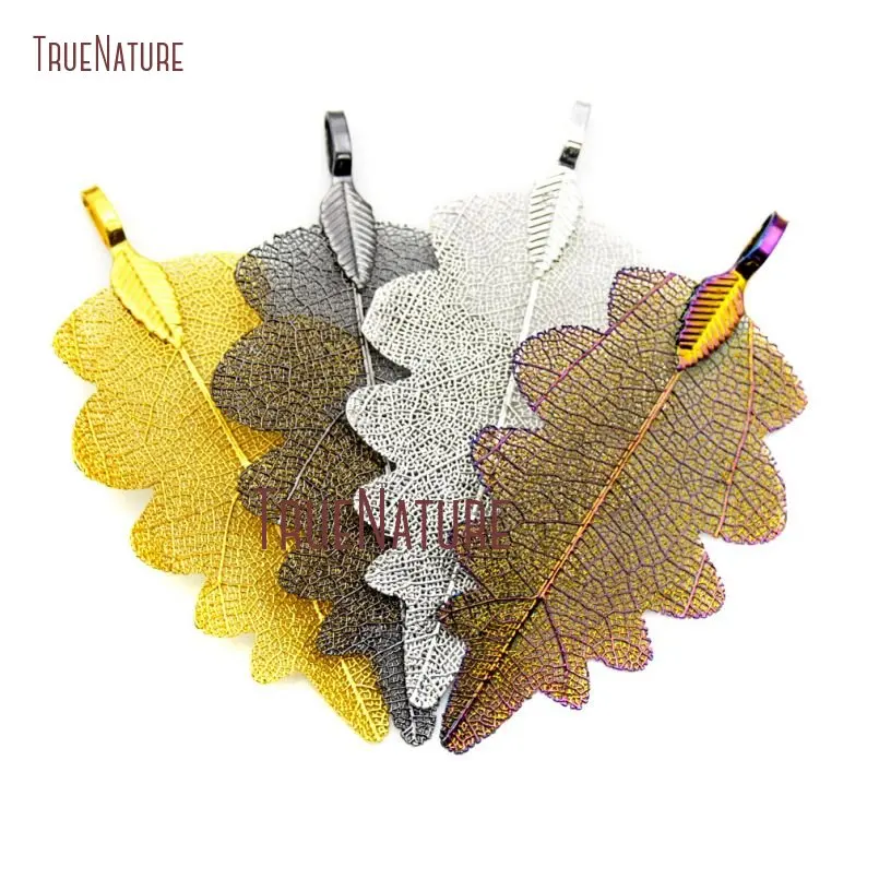 10 шт. дешевая подвеска в форме листа золотого цвета серебра титана радуги