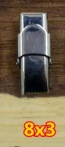 8x3mm 10 шт./лот Нержавеющая сталь плоский кожаный шнур застежки для браслета металлический конец застежки ожерелье соединитель для производства ювелирных изделий - Цвет: 8x3mm
