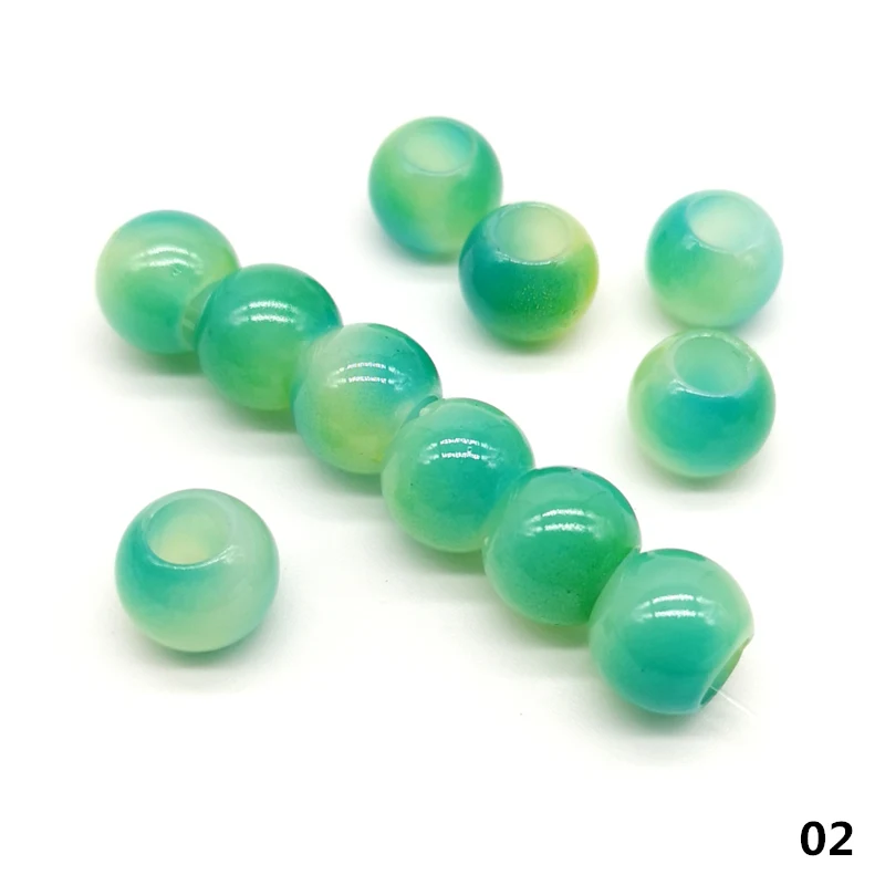 02 20 pcs 12mm Big Hole Beads Round Beads for Jewelry Making Acrylic Beads Multicolor Loose Bead Jewelry DIY Accessory - Цвет: 02