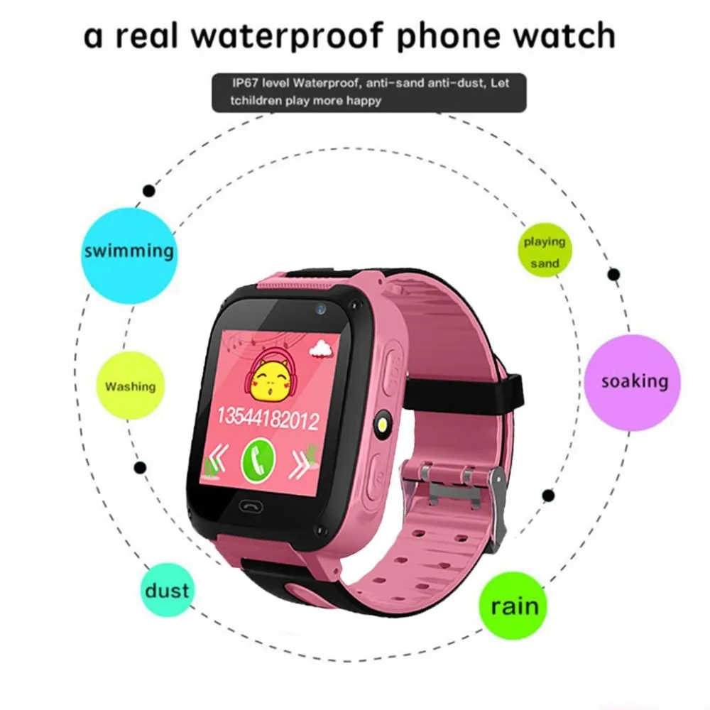 Kids Smart Watch support camera SIM card Anti-Lost LBS Positioning Alarm Clock Waterproof Smartwatch Children Calling | Электроника