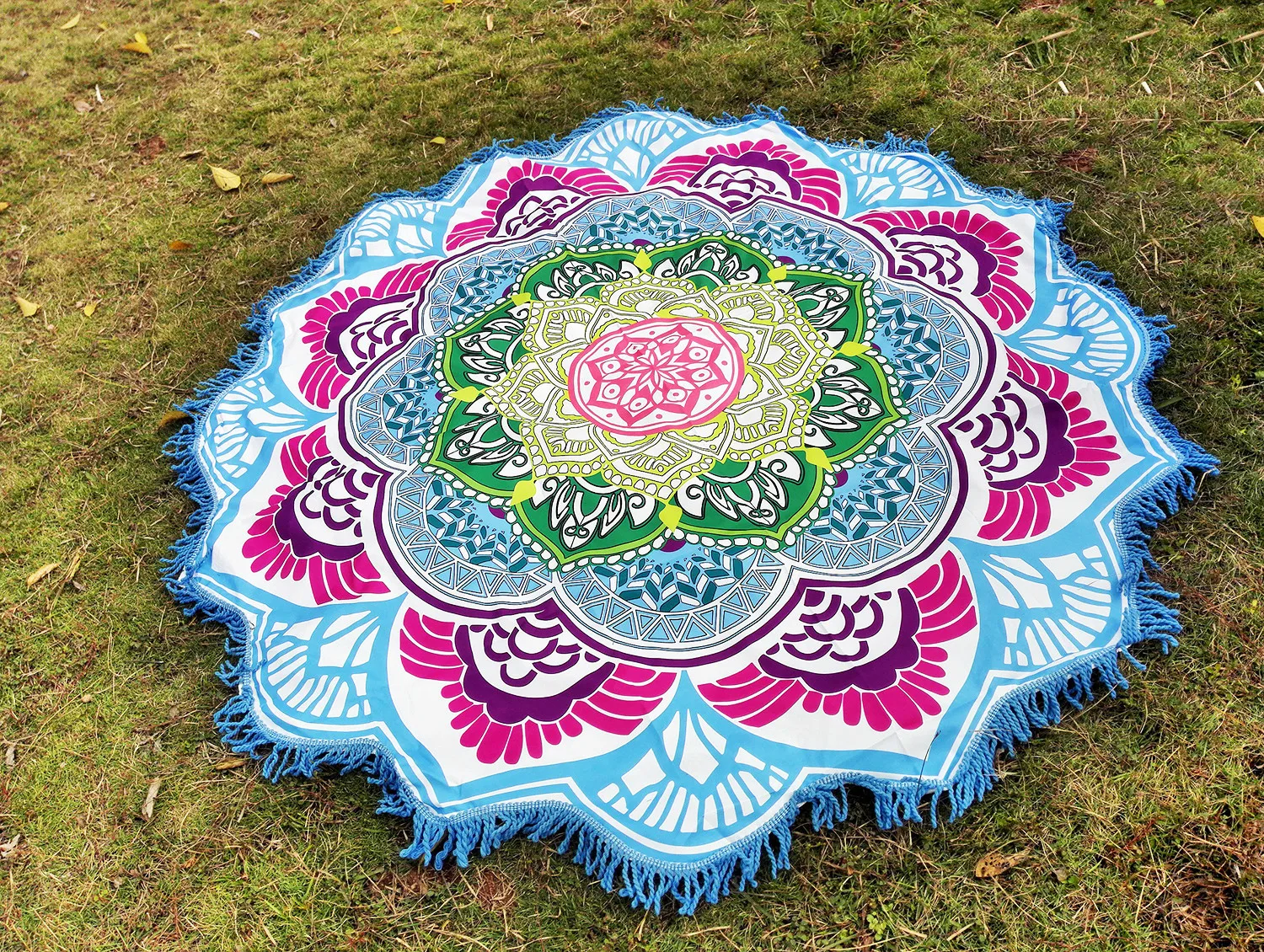 Женский купальный костюм с цветочным принтом лотоса и кисточками пляжный