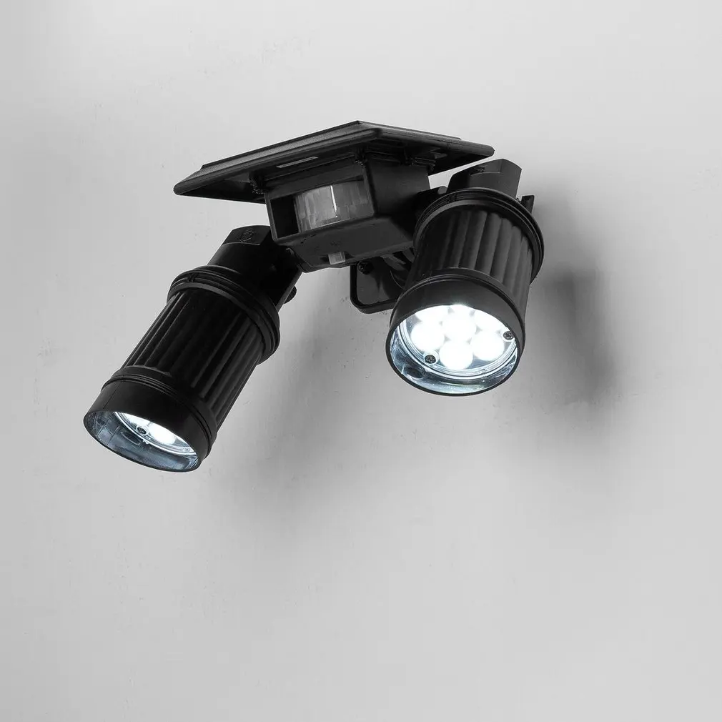 14LED Солнечный Сенсор настенный светильник прожекторы двойной головкой ПИР