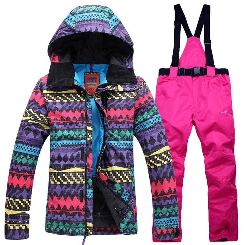 

Free shipping New Skiing Jacket Ski Jacket And Pant Waterproof Women Snow Suit For Women Thicken Breathable Snowboard Skiing Set