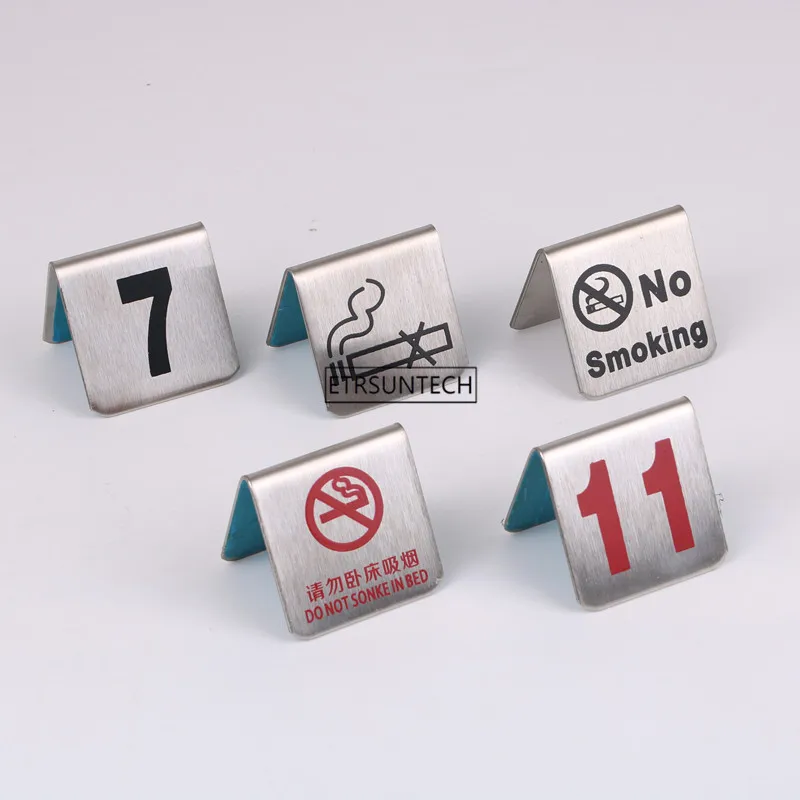 

Number 1-100 Stainless Steel Table Numbers Cards No Smoking Small Table Sign Card Restaurant Hotel Cafe Bar Tools