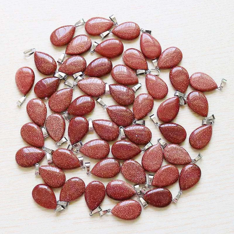 Оптовая продажа подвесок натуральный золотой песок каплевидные бусины Подвески