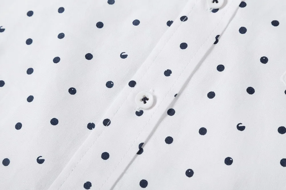 Человек Рубашка с длинным рукавом в горошек белая рубашка Slim Fit 2017 Новый дизайн