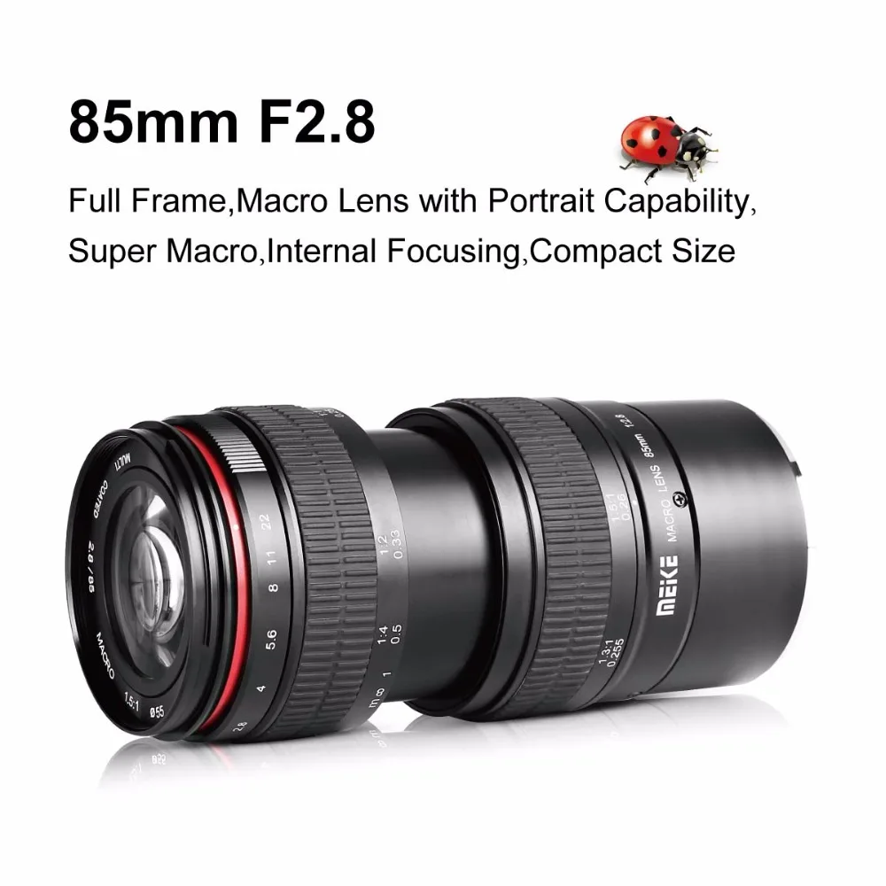 MEKE 85 мм f2.8 полная Рамка 1:1.5 макро объектив для фотоаппаратов фотографий|Объективы