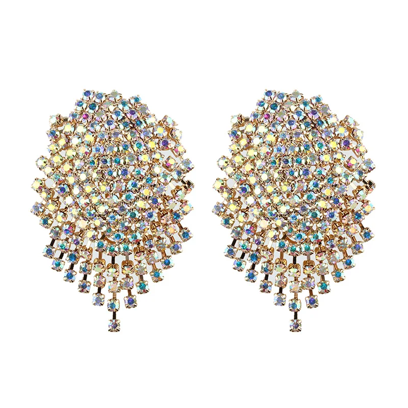 Женские Геометрические серьги гвоздики Best lady металлические с кристаллами в