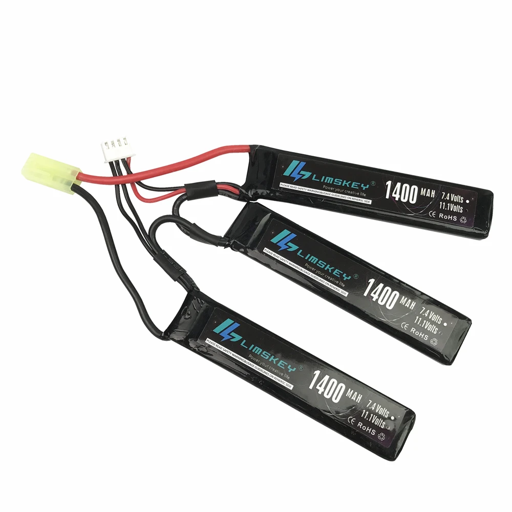 Limskey Мощность полимерный литий Батарея 11 1 V 1400 мА/ч 25C 3S T штекер для мини страйкбол