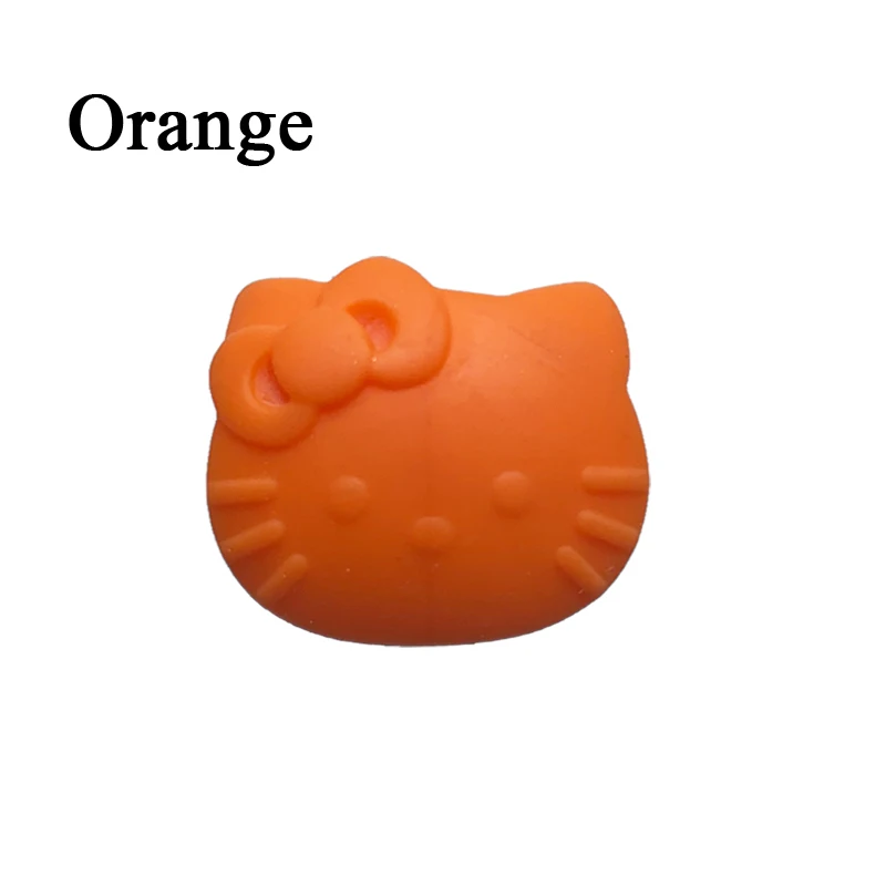 orange 10 шт./лот мультфильм hello kitty Силиконовый бисер ребенок Прорезывание Зубов Бисер безопасный пищевой сорт для кормления Жевательная Кошка Китти Силиконовые Бусины - Цвет: orange