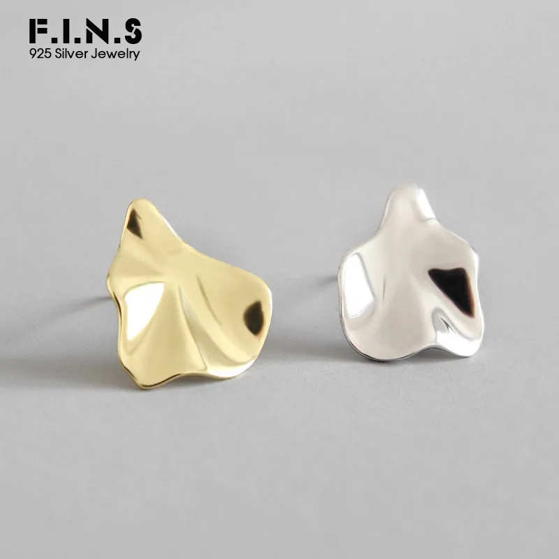 F. I. N. S 925 пробы серебряные серьги женские неровные серьги-гвоздики 925 Серебряные женские корейские модные серьги простой дизайн