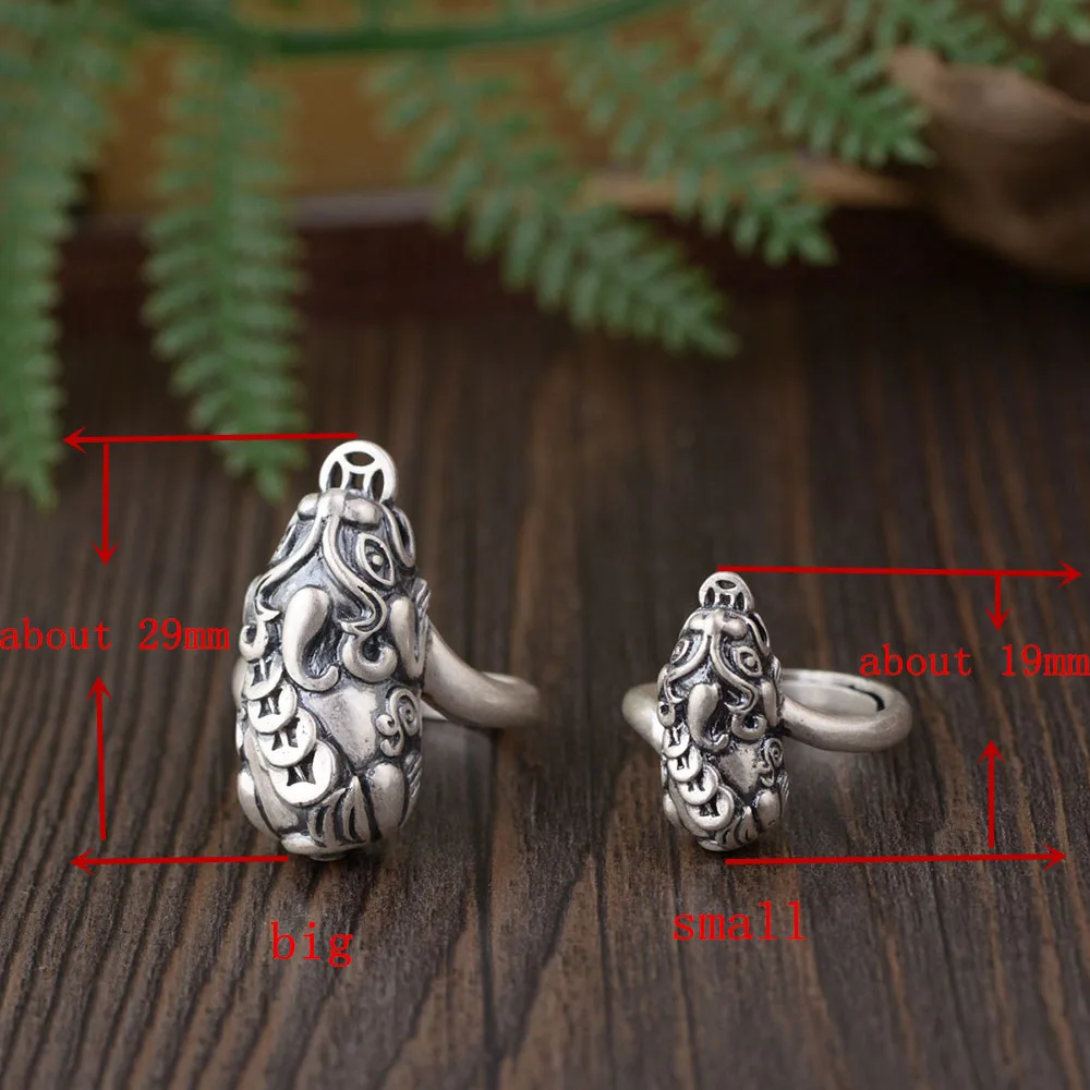 FNJ 925 Серебряные кольца Pixiu модные 100% Оригинальные S925 из тайского серебра для
