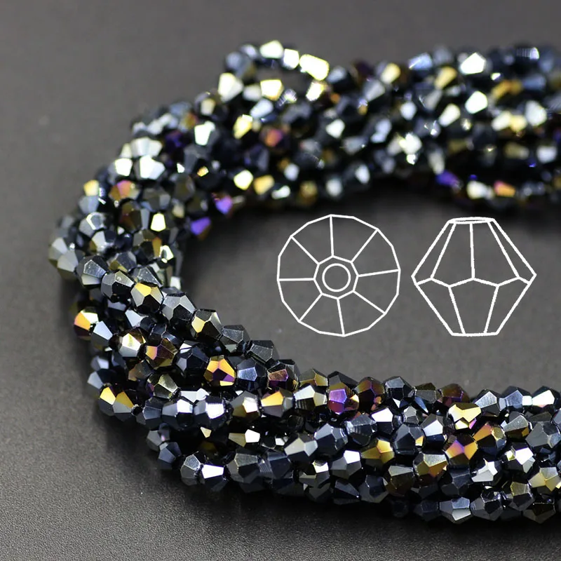 Стеклянные биконусные Бусины 2 мм AAA 195 шт./лот Австрийские хрустальные бусины для