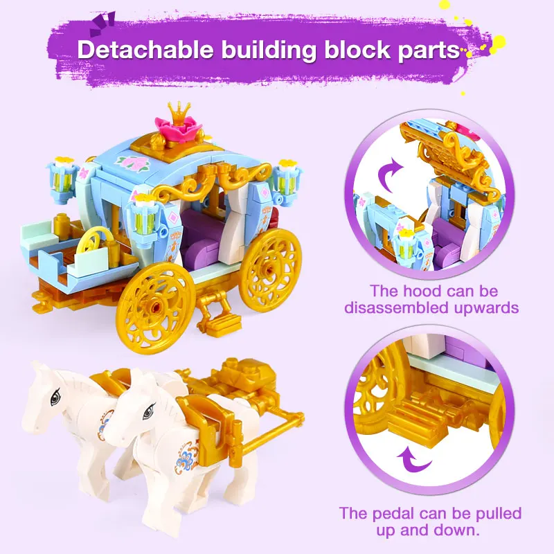XINGBAO 12020 DIY Карета Принцессы замок друзья девушка серии строительные блоки