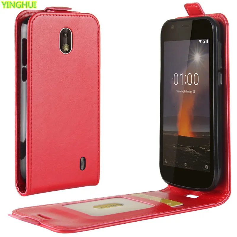 Для Nokia 1 чехол роскошный кожаный Вертикальный флип кошелек для телефона TA 1047 1060