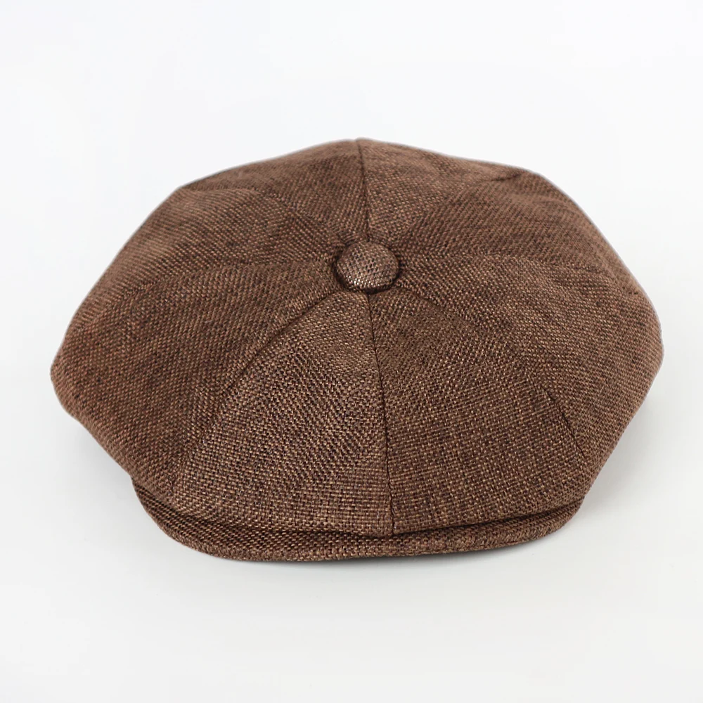 Весна и лето тонкие льняные кепка газетчика берет с козырьком из дышащего