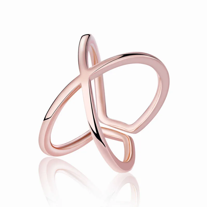 

XIYANIKE 925 Sterling Silver Irregular Lines AAA Open Rings Simple Fashion 2019 New For Women Lady Gift Anniversary Wedding