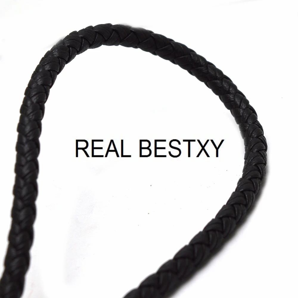 Настоящий BESTXY 5 мм/6 мм Плетеный кожаный шнур веревка для ожерелья браслет ювелирные изделия DIY черные кожаные шнуры для браслетов сделай сам