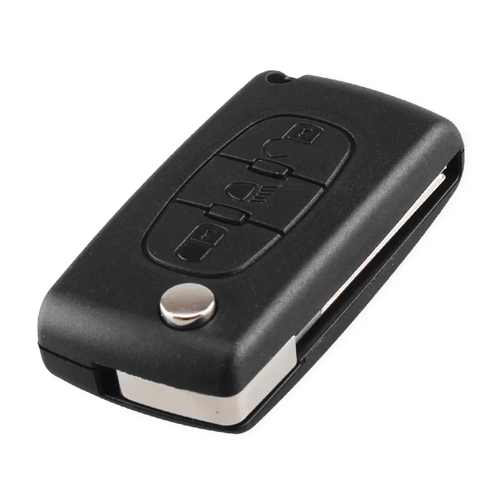 Dandkey 3 Button Flip Remote Car Key Case Shell For Peugeot 207 406 307 308 408 107 Citroen C2 C3 C4 C5 C6 C8 HU83 Blade CE0523 |