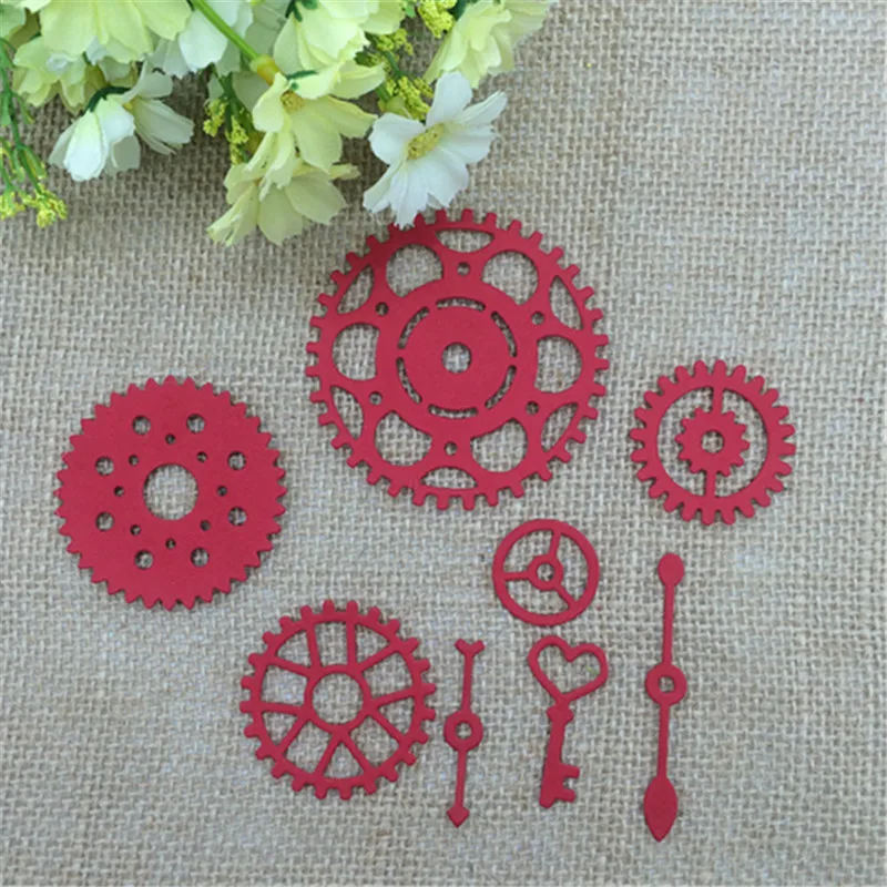 8 шт./компл. круглая Шестерня для ключей металлические режущие штампы Трафаретный