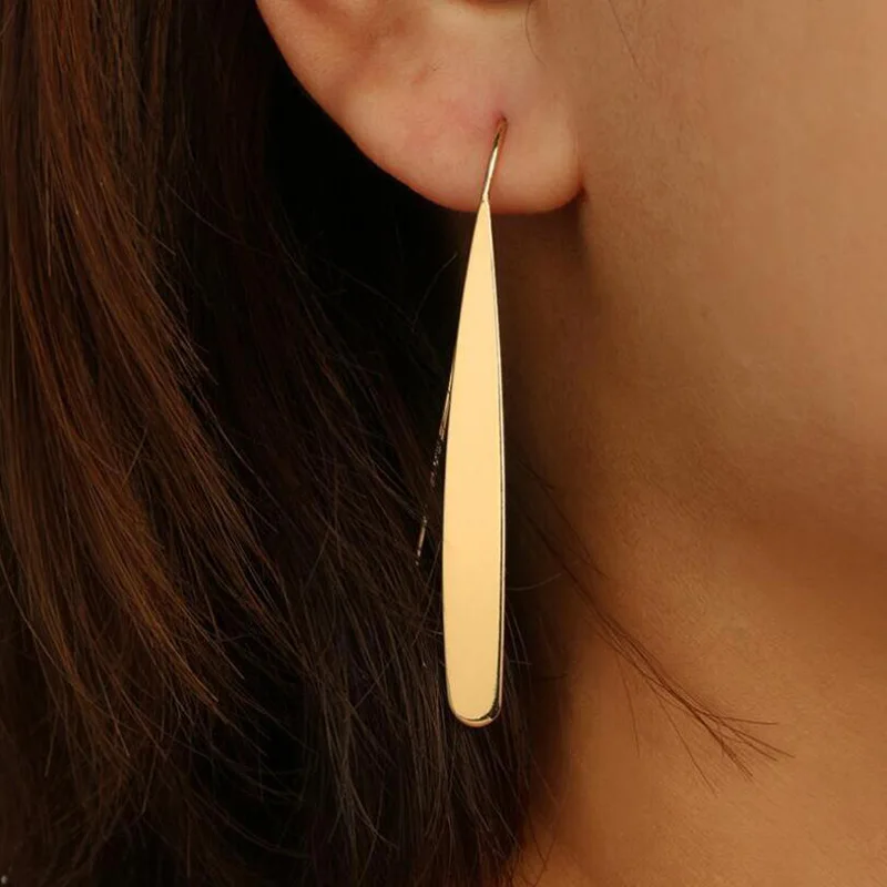 YAOLOGE Fashion Boho Gold Silver Color Leaf Long Earrings For Women Jewelry Prevent Allergy Wedding Engagement Party | Украшения и