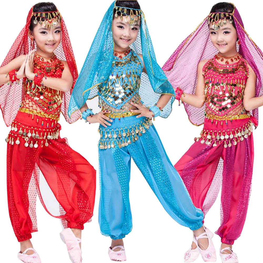 4 шт. хит продаж индийский Детский костюм Болливуда для танца живота индийские