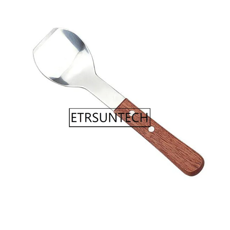 

50pcs Stainless Steel Ice Cream Spoon with Wooden Handle Dessert Scoop Spade Butter Cutter