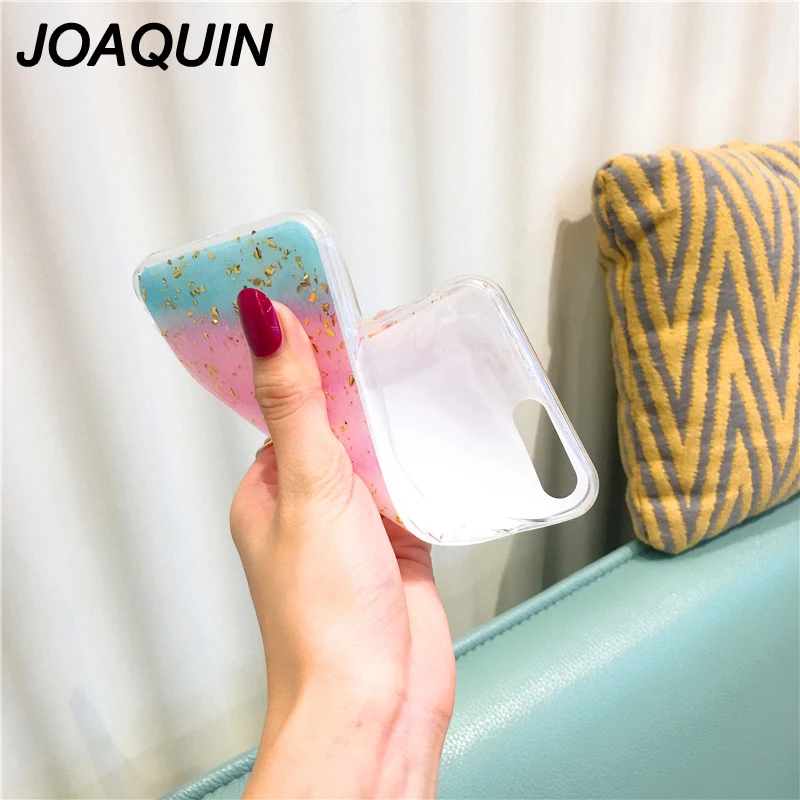 Cute Glitter Bling Case for iPhone 6 6s 7 8 Plus Glossy Epoxy marble Rainbow color Soft For X XS Max XR Cover |