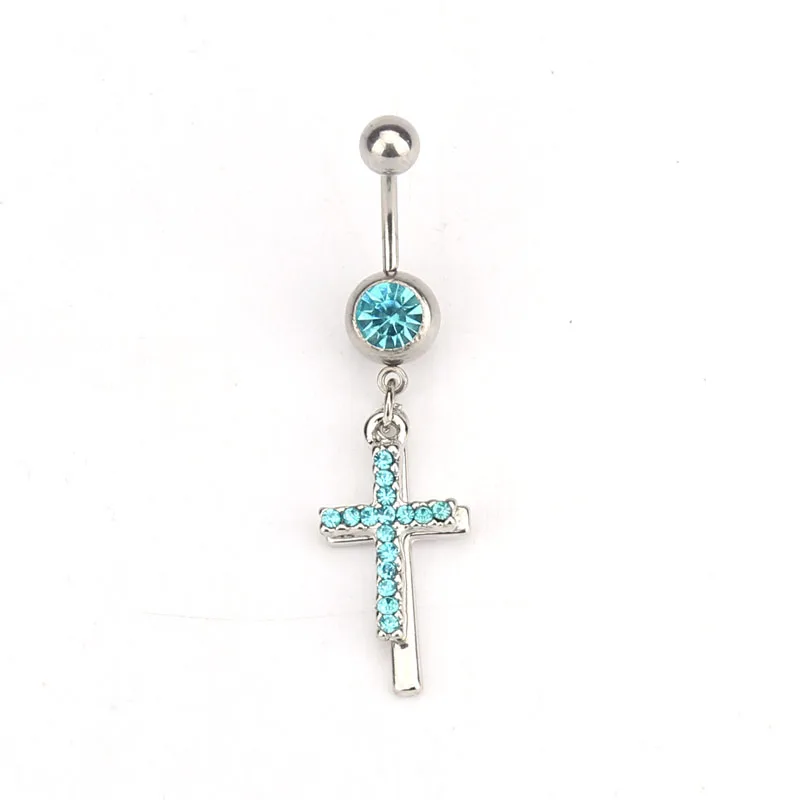 Крест медицинский стальной Кристалл пупка кольцо Висячие тела ювелирные