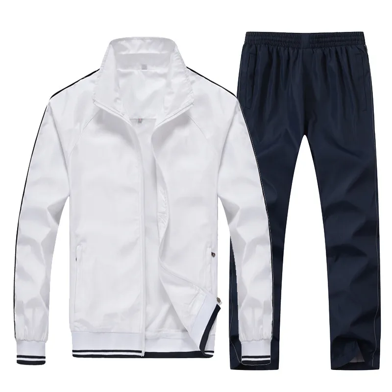YIHUAHOO мужской спортивный костюм, 4XL 5XL, 2 предмета, комплект одежды, повседневные толстовки, толстовка, спортивная одежда, тренировочный костюм для мужчин, TC001 - Цвет: Синий