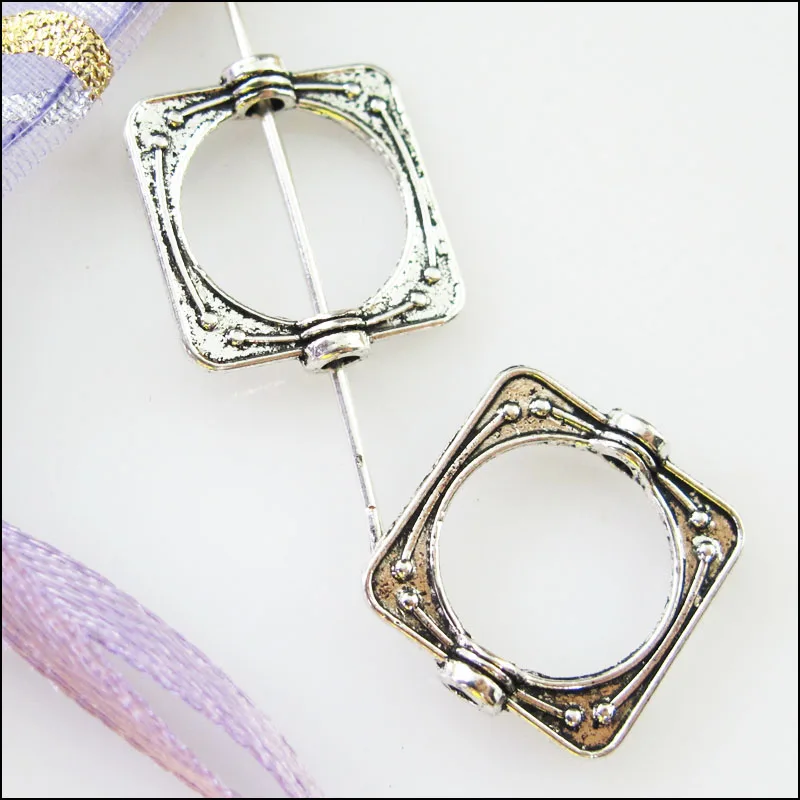 Новинка 45 шт. тибетские серебряные квадратные круглые бусины распорки Подвески