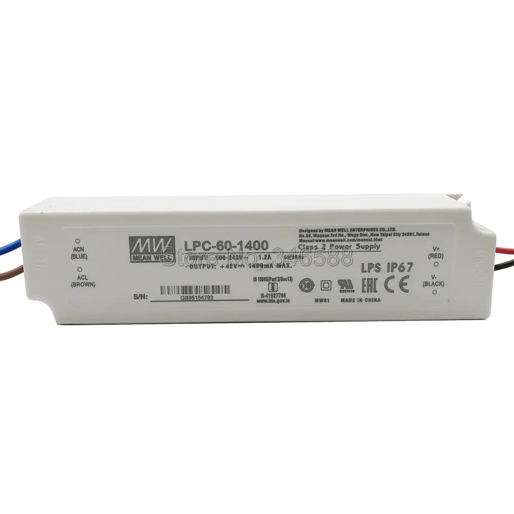 Импульсный источник питания Meanwell LPC 60 1400 выход Вт мА для 1 ПК Cob Cree CXB3590