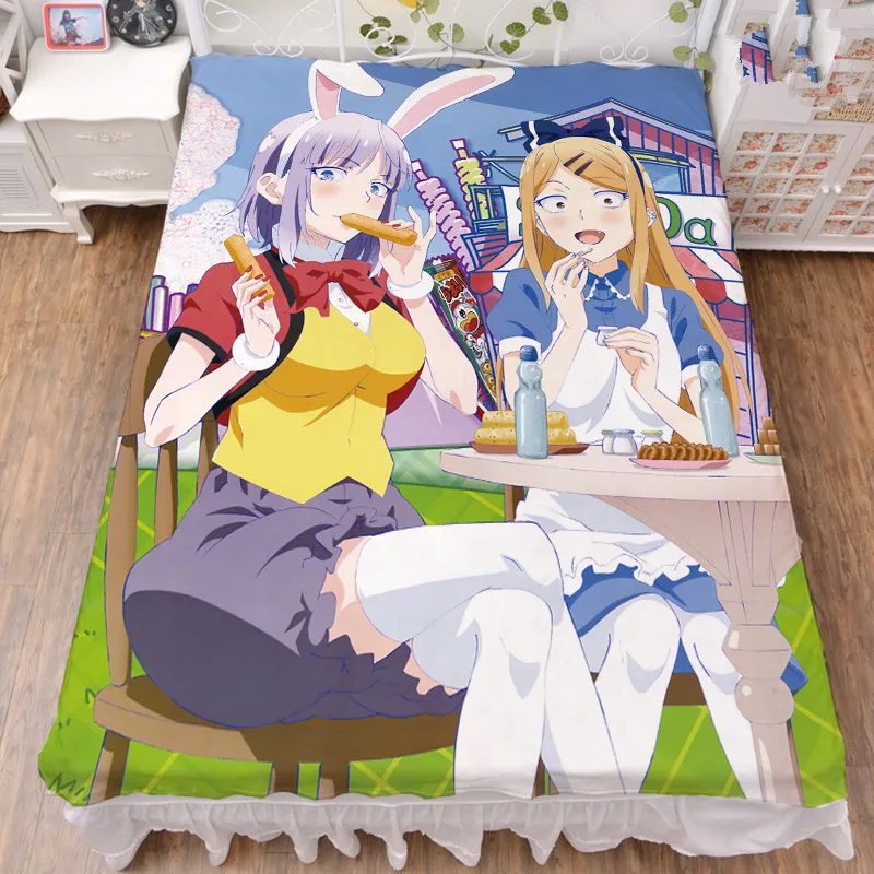 Японское аниме Dagashi Kashi Endou Saya & Shidare Hotaru Простыня из молочного волокна и фланелевое