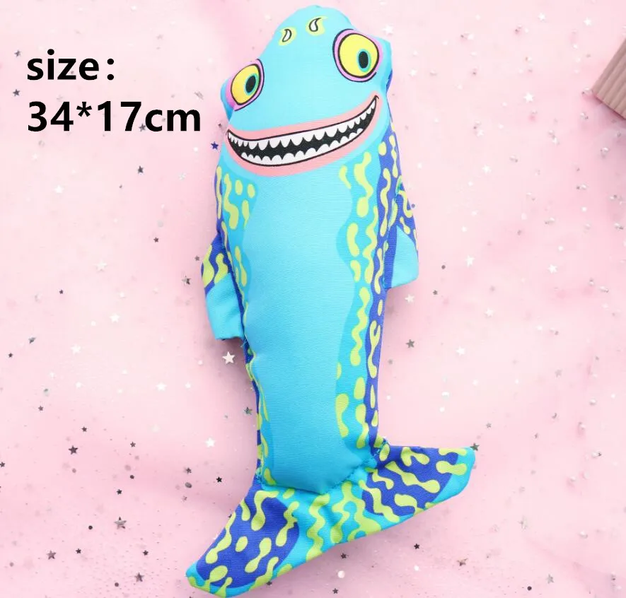 blue fish Горячая fatcat скрипучие игрушки для собак анти-укус холст почтальон/кошка/Рыба Стиль Большой размер 19-37 см игрушечный щенок большие игрушки для собак - Цвет: blue fish