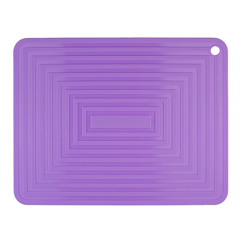 Purple E 29*23 см квадратный силиконовый прочное блюдо коврик для сушки Мягкий Нескользящий изоляционный современный коврик кухонный инструмент для приготовления пищи - Цвет: Purple E