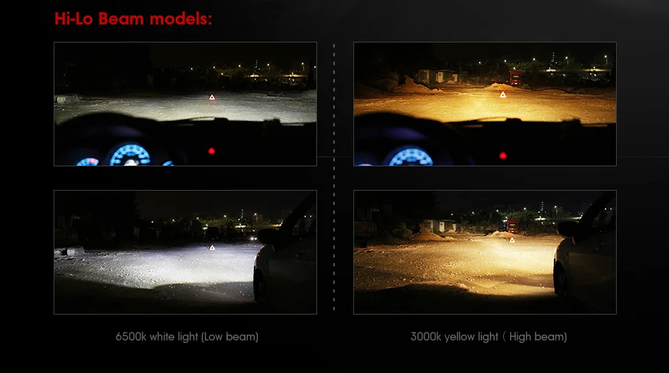 Oslamp H4 H13(Подол короче спереди и длиннее сзади) ЛУЧ H7 H11 9005 9006 с переключением между дальним и 50 Вт светодиодный автомобилей головной светильник лампы Противотуманные фары Светильник лампы цвет: желтый, белый светильник 3000K 6500K