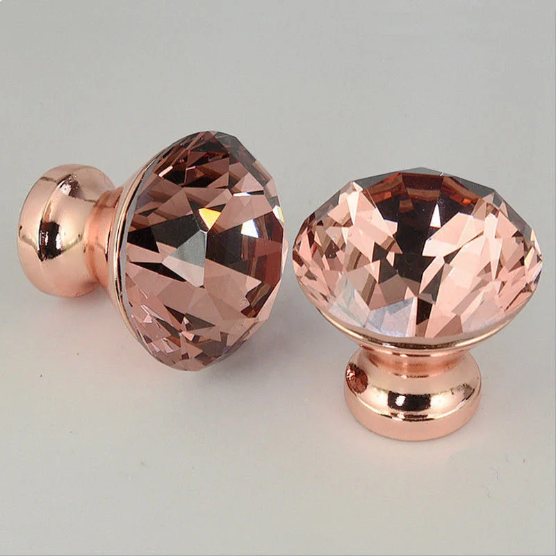 

12pcs Zinc Alloy Crystal Cabinet Drawer Door Knob DIY Unique Color Pull Handle